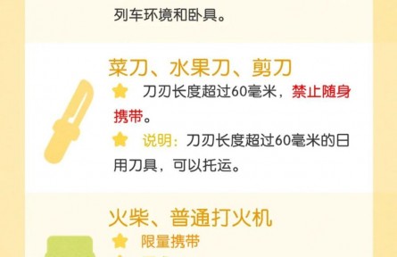 出發(fā)前必看！這些物品不能帶上火車