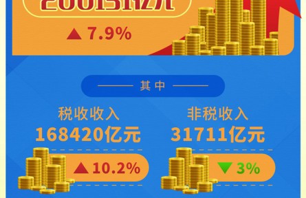 前11個月全國一般公共預算收入同比增長7.9%